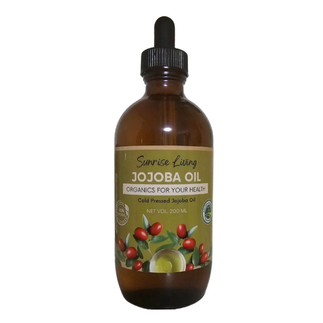 Buy Organic jojoba oil 100ml bottle by Sunrise Living for skin and hair care in Australia