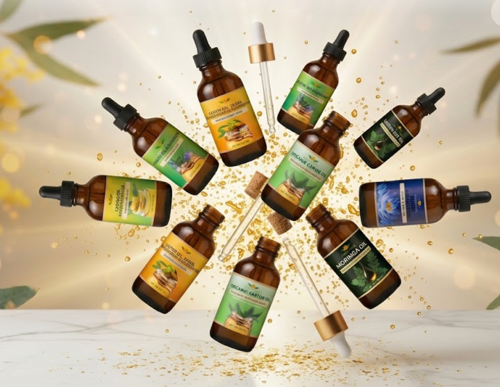 Sunrise Living Premium Castor Oil & Essential Oils Bundle | Complete Hair, Skin & Body Care Set (6-Pack)