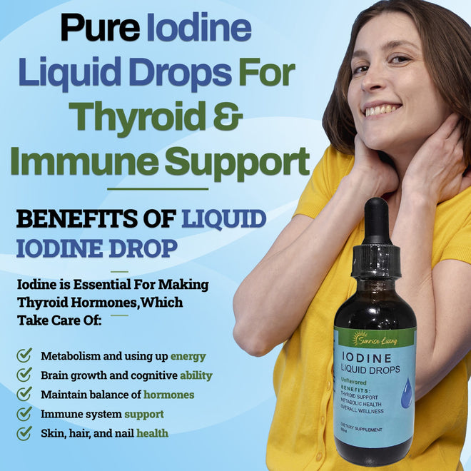 Pure Iodine Liquid Drops for Thyroid & Immune Support
