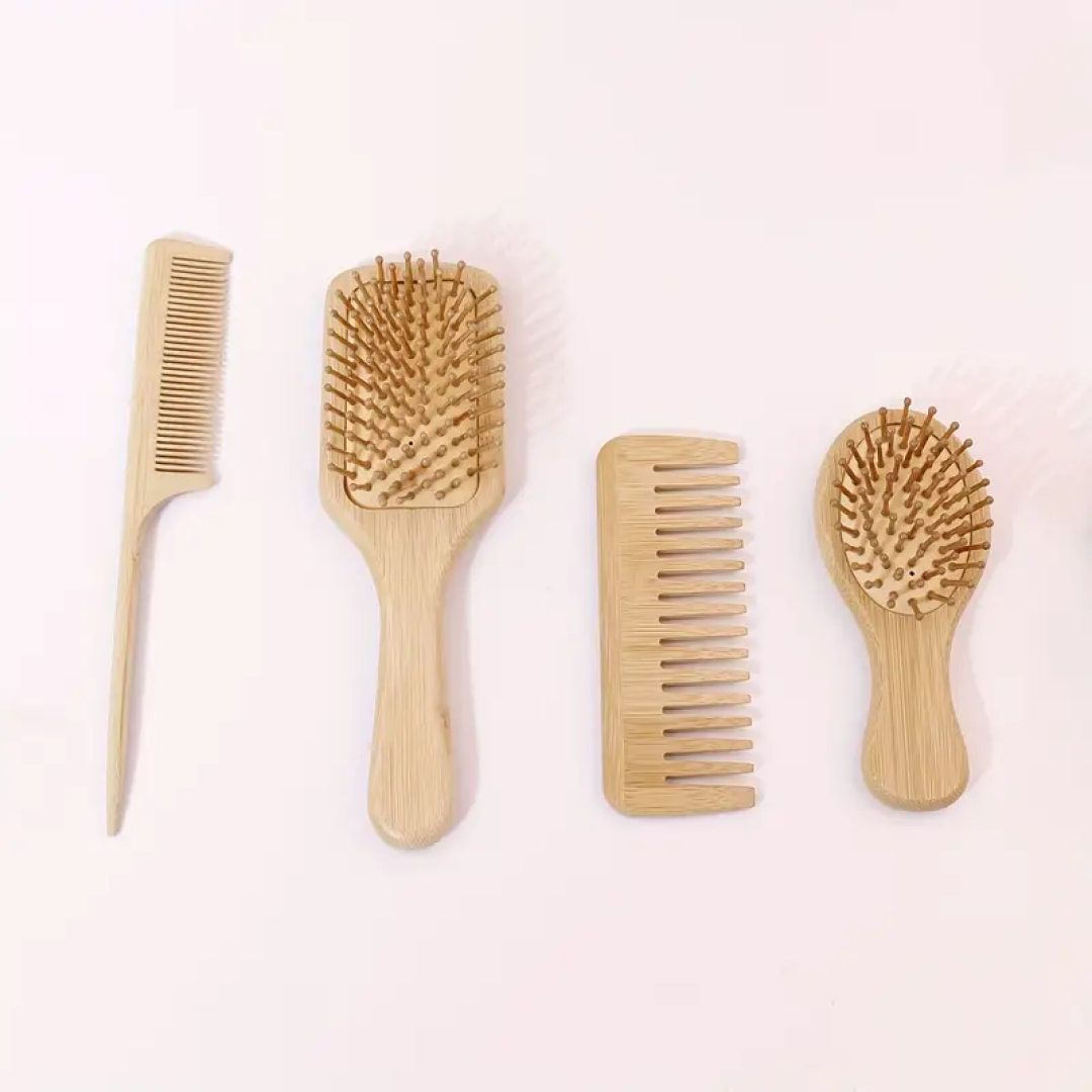 Protane Comb Wooden Hair Comb Set | Paddle & Air Cushion Combs – Sunrise Living ...
