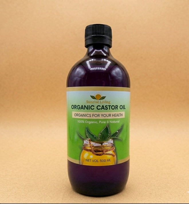 Organic Castor Oil 500 mL - Amber Glass Bottle