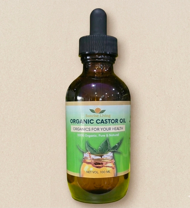 Organic Castor Oil 100 mL - Amber Glass Bottle Glass Dropper