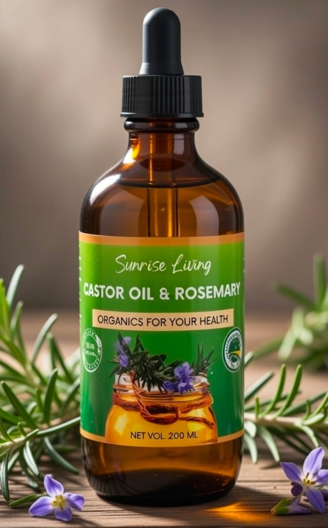 100% Organic Rosemary Castor Oil for Hair Growth