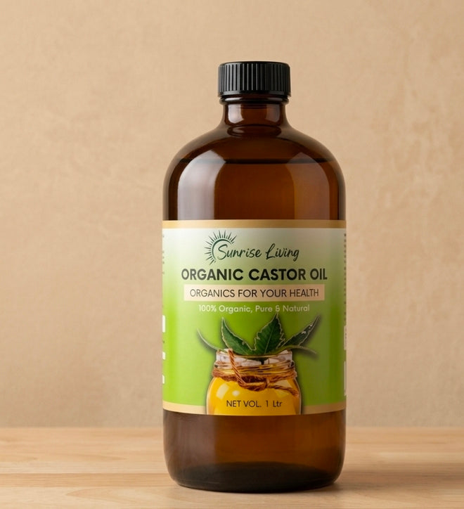 1 Litre Organic Castor Oil | Bulk Value Amber Glass Bottle