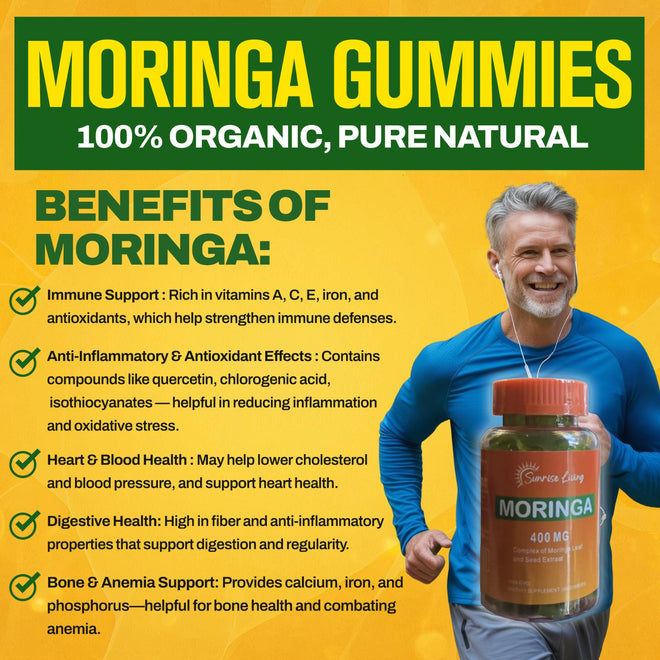 Moringa Gummies 100% Organic, Pure Natural
